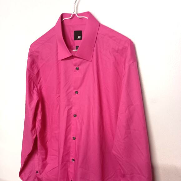 J. FERRAR Men's Slim Fit Long Sleeve Button-Up Shirt - Pink, Size XL - Picture 2 of 4